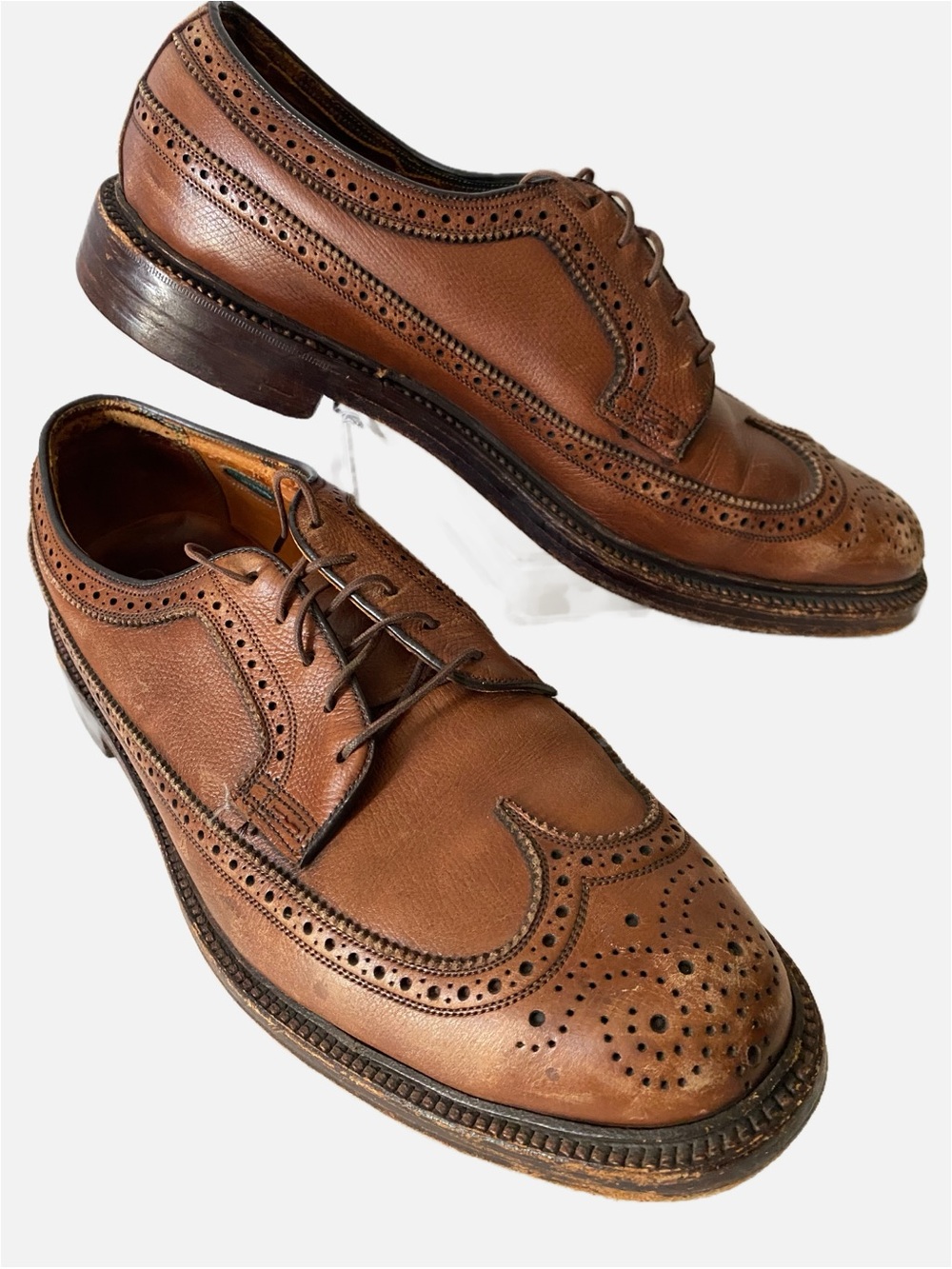 Vintage Florsheim Shoe Imperial Quality Kenmoore Long wing Wingtip  Oxfords